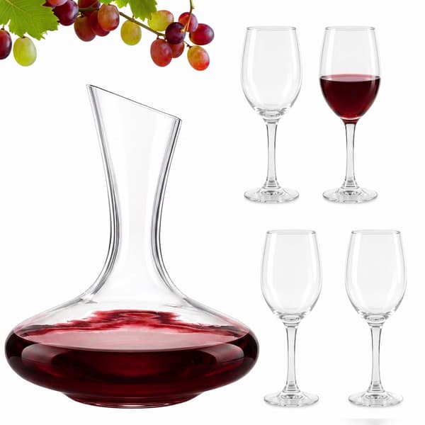 Vinglasset med karaff, klart glas, 5 delar