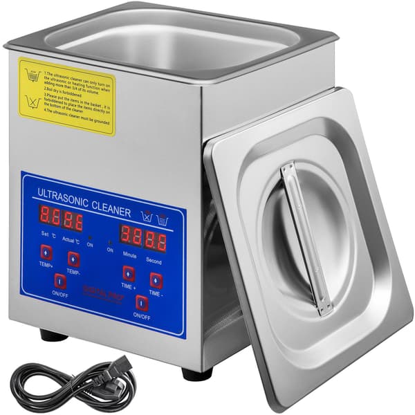 Ultraljudsrengöring 40kHz, 1,3L rostfritt stål, digital timer
