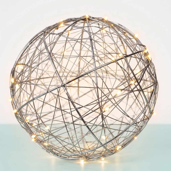 30 cm silverfärgad LED-dekorkula – inomhusljusboll