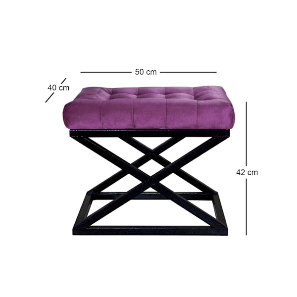 Pouff Capraz - musta, violetti