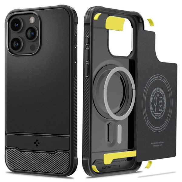 Spigen Rugged Armour iPhone 15 Pro Max etui - Sort