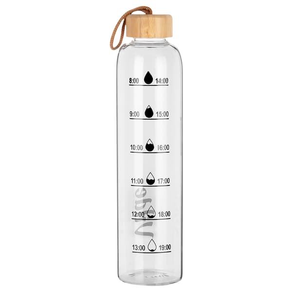 Lasinen vesipullo 1l