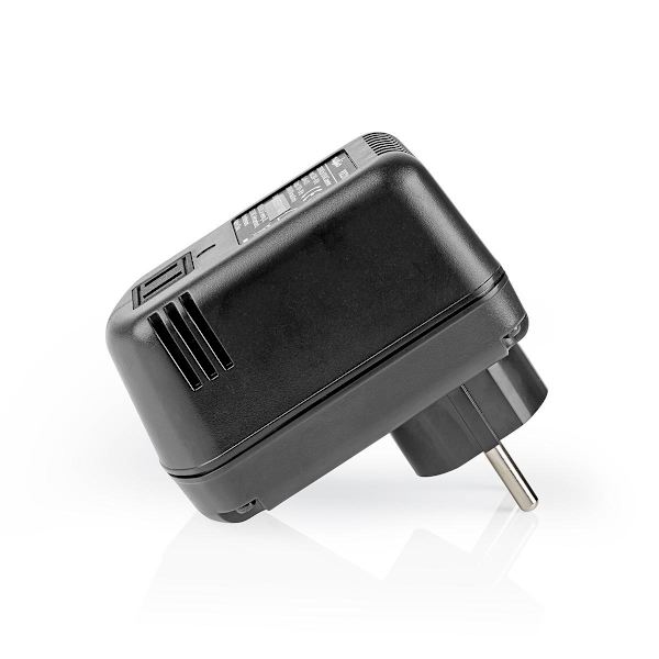 Ström omvandlare | Strömadapter | 230 V AC 50 Hz | 45 W | Jordad kontakt | Svart