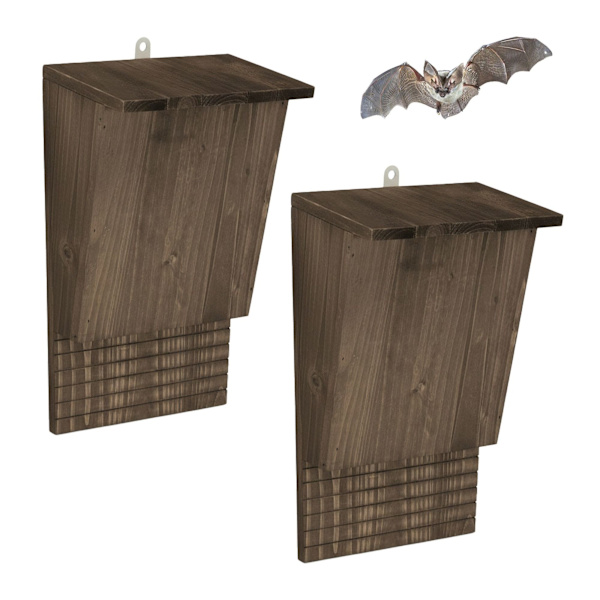 Batboxset, trä, 2-pack, för utomhusbruk