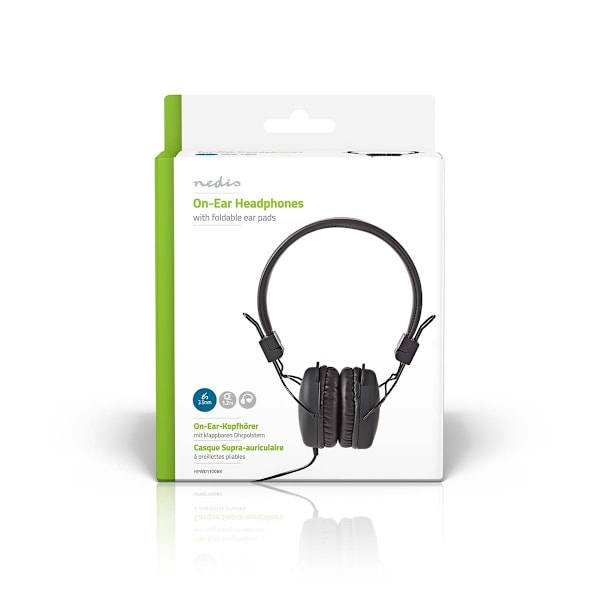 On-Ear Langalliset Kuulokkeet | 3.5 mm | Kaapelin pituus: 1.20 m | Musta