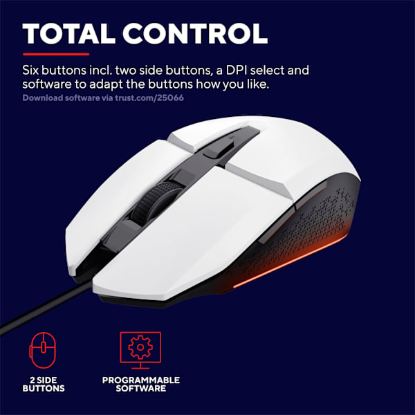 GXT 109W Felox Illuminated Gaming mus Hvid