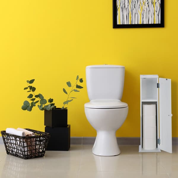 Slankt toiletskab med 2 hylder