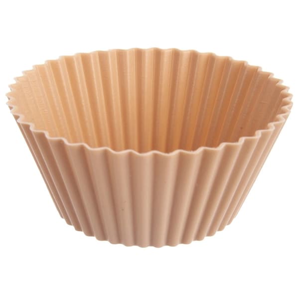 Silikonmuffinsformar, Beige, 6,5 cm, Set om 6