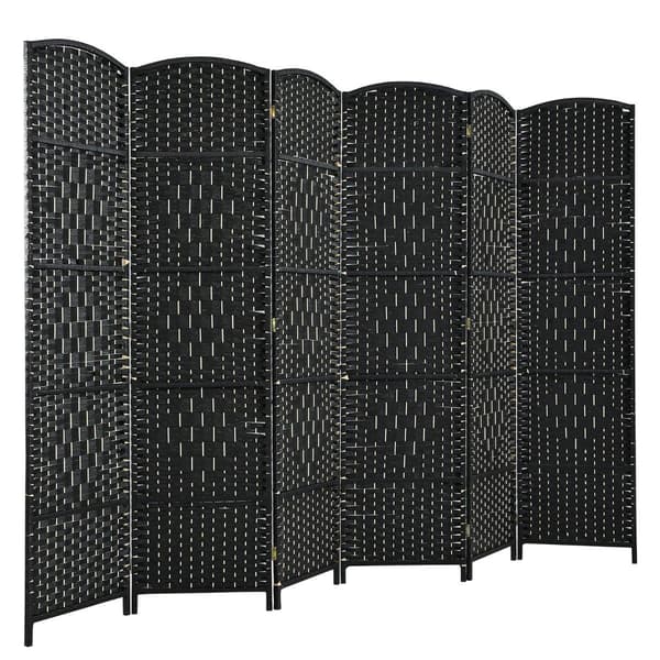 6-panelers sort rumdeler, papirfiber og poppelramme