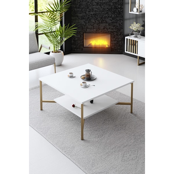 Soffbord Gold Line - Vit, Svart