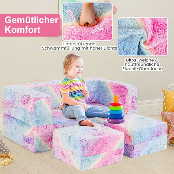 Modulopbygget børnesofa glød i mørket legesofa modulopbygget sofa enhjørning