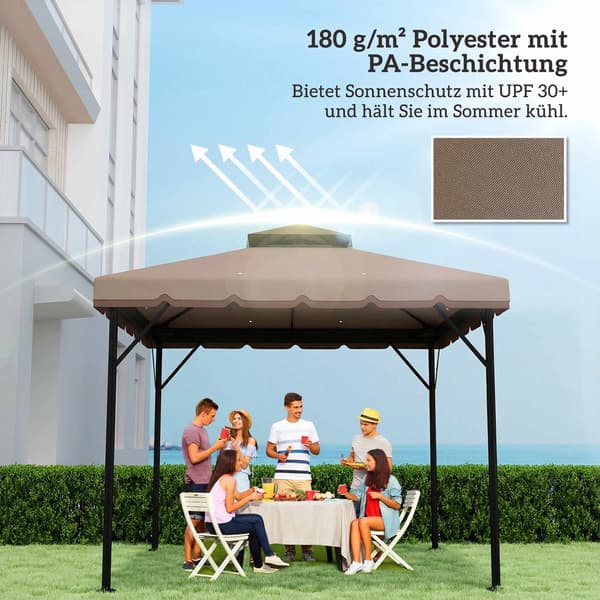 Udskiftningsbaldakin til 3x3m pavillon, UPF 30+ polyester