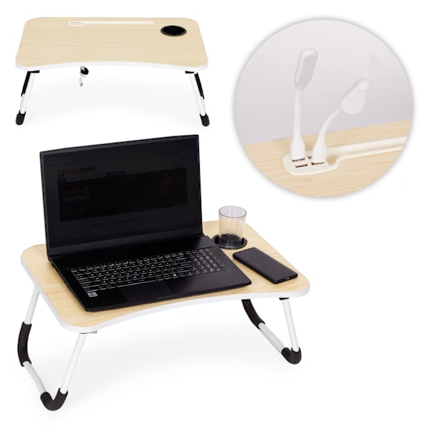Laptopställ vikbar bricka 60x40 cm lampfläkt ModernHome