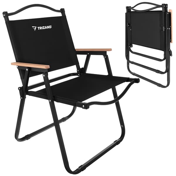 Sammenklappelig havestol, sort, 75,5x58,5x53,5 cm