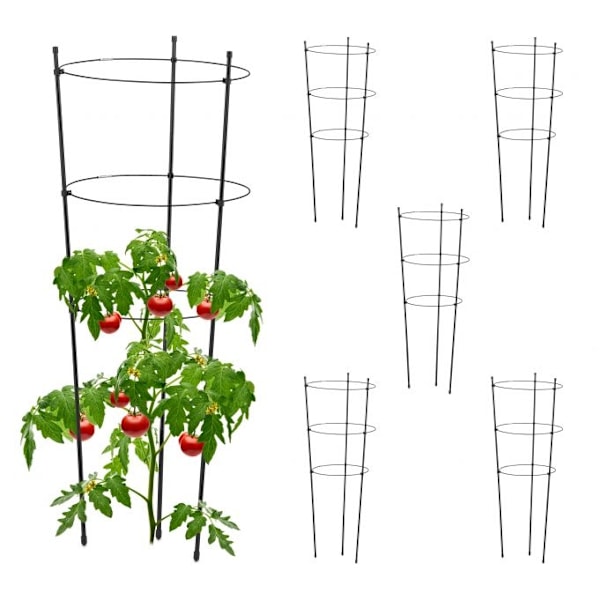 Plantestøtte 76 cm sort, sæt med 6 stk