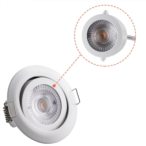 LED infällda taklampor, 6-pack, dimbara, vridbara