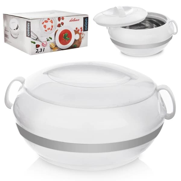 Mattermos i plast og rustfrit stål, holder på varmen i 2 timer