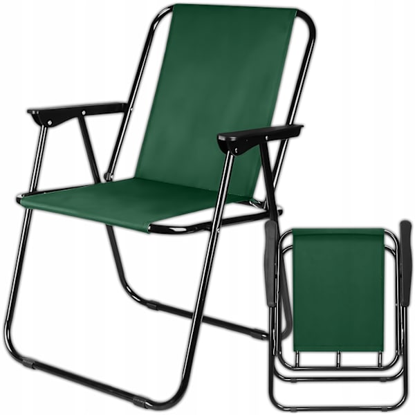 Sammenklappelig campingstol med armlæn – 73x46x51 cm
