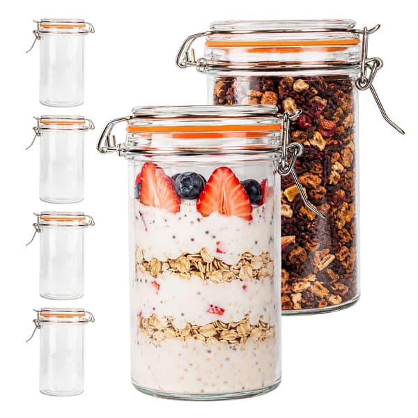 500 ml syltetøjsglas med låg, sæt med 6