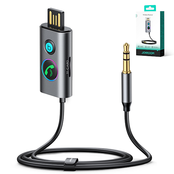 Auton langaton äänilähetinvastaanotin USB AUX TF Card JR-CB7 harmaa