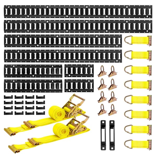E-Track-skenor för fastspänning, 8-pack skenor, 1500 lb