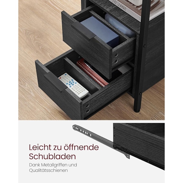 Rustikt sidebord med indbygget Power Strip og opbevaring