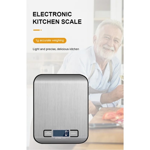 Herzberg HG-04135: Elektronisk digital køkkenvægt - 5kg/1g