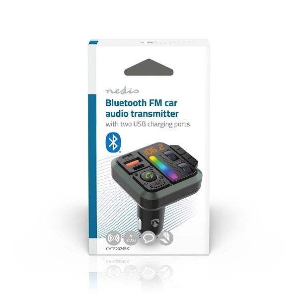 Bil FM-sändare | Fast | Trådlösa samtal | 1 " | Bärnstens skärm | Bluetooth® | PD 18 W / PD 24 W | Snabbladdning | Bas boost | Google Assistant / Siri