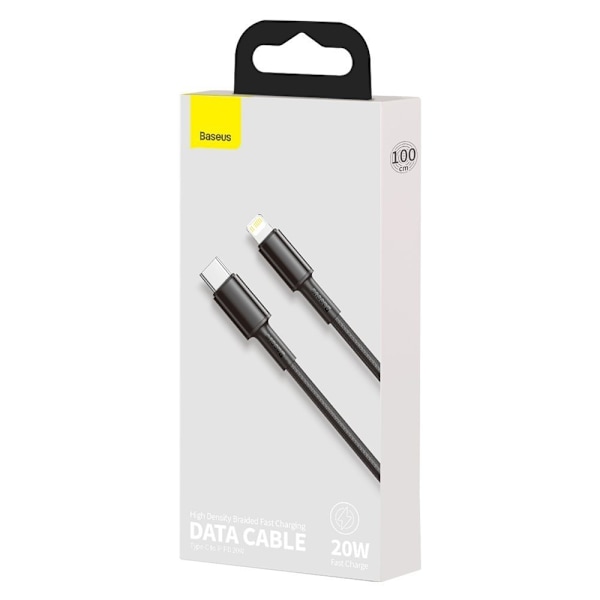 Kaapeli iPhonelle USB-C - Salamannopea lataus 20W 1m - musta