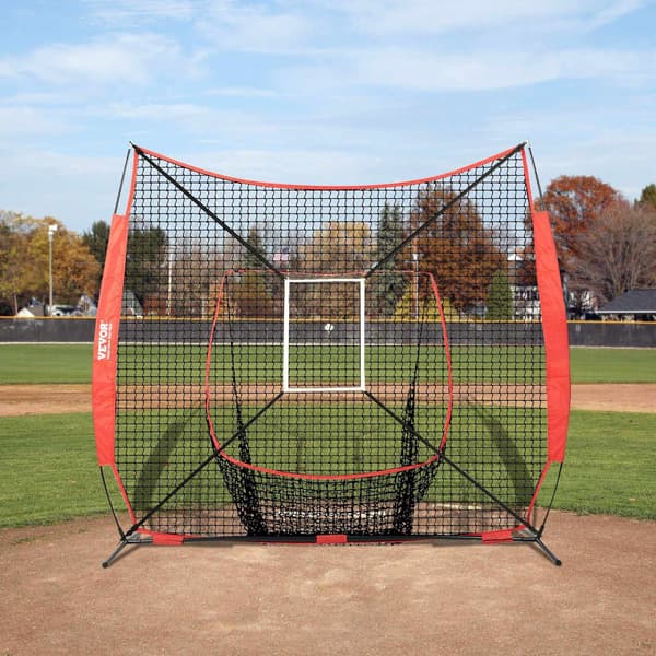 Baseboll Softboll Träningsnät Set, 7x7 Ft, Tee, 12 Bollar