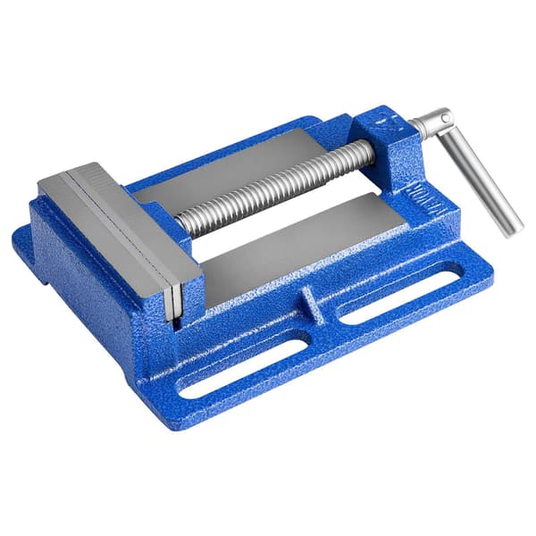 Skruvstöd för borrpress, 10 cm käft, gjutjärn, slitsad bas