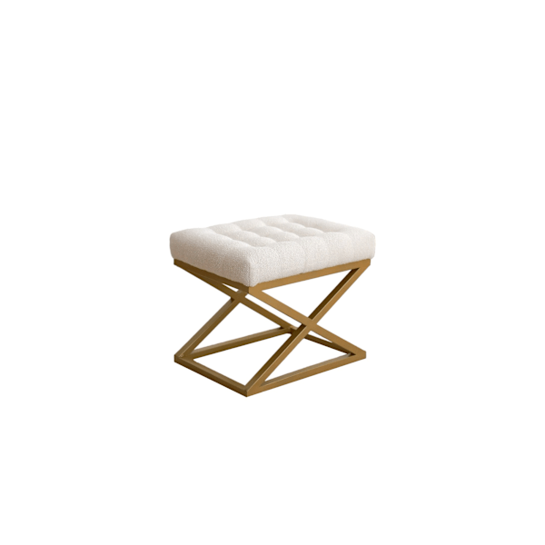 Puf Altin Capraz - Creme