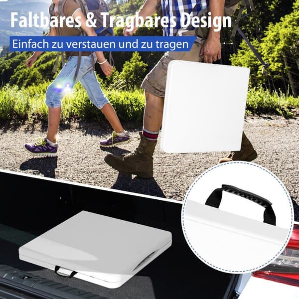 Fällbord dubbelt fällbart picknickbord med höjdjustering vit
