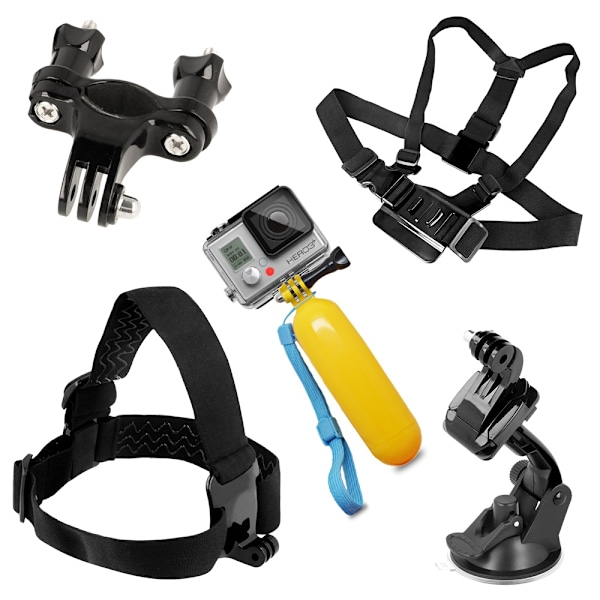 Tillbehör till GoPro SJCAM sportkamera - 9in1 SET