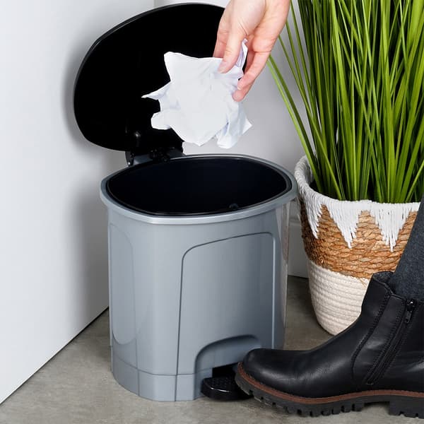 Pedalaffaldsspand plast grå 5,5 l