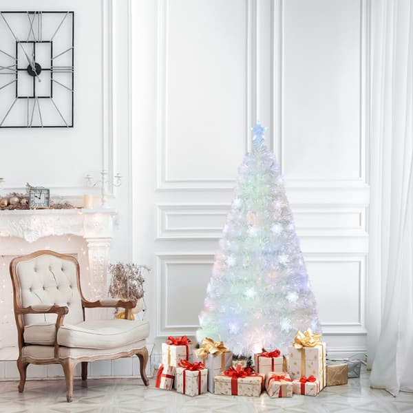 Fiberoptisk juletræ 120 cm, LED-lys, stjernetop