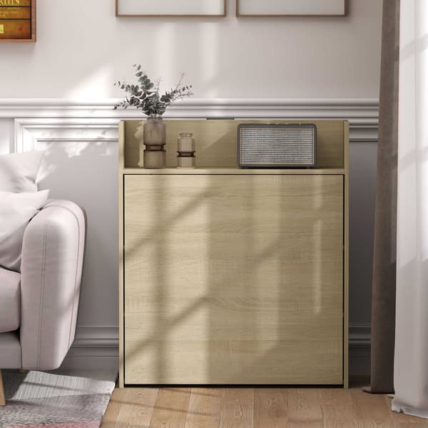 Sammenklappeligt spisebord med hylde, industrielt design, egetræ, pladsbesparende