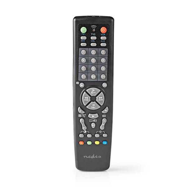 Universalfjärrkontroll | Förprogrammerad | 10 Enheter | Minnesknappar / TV Guide-knapp | Infraröd | Svart