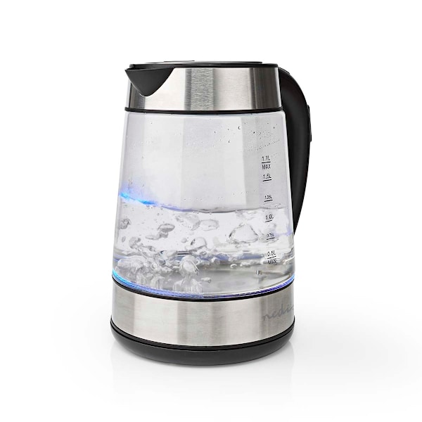 Elkedel | 1.7 l | Glas | Gennemsigtig | 60,70,80,90,100 °C | Temperaturindikator | Drejelig 360 grader | Skjult varmeelement | Strix®-controller | Bes