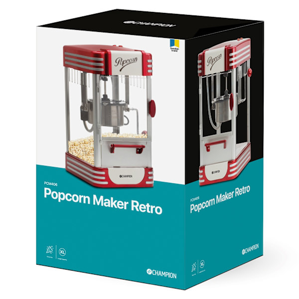 Popcornmaskine Retro XL PCM406 Rød Metallic