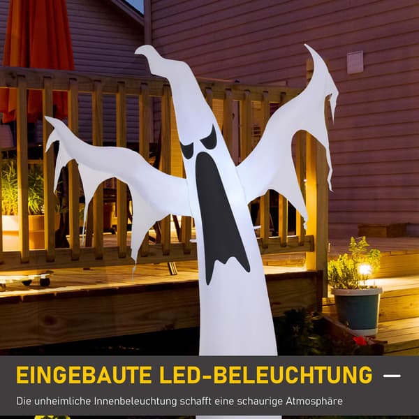 Uppblåsbart Halloween-spöke med LED-ljus, 1,8 m högt