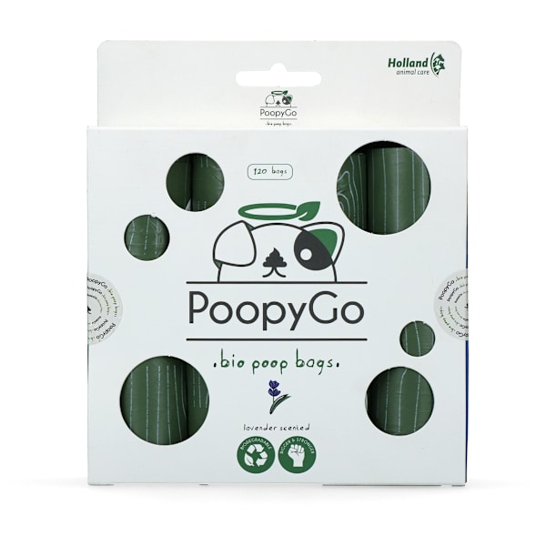 PoopyGo Miljøvenlig 120 stk (8x15 poser) Lavendelduftende