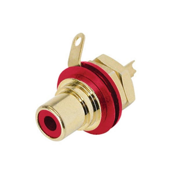 Rean - Phono Receptacle (Rca) - Kullatut kontaktit - punainen