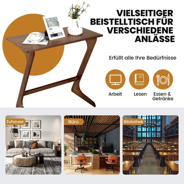 Z-format sidobord i bambu – Platsbesparande soffbord