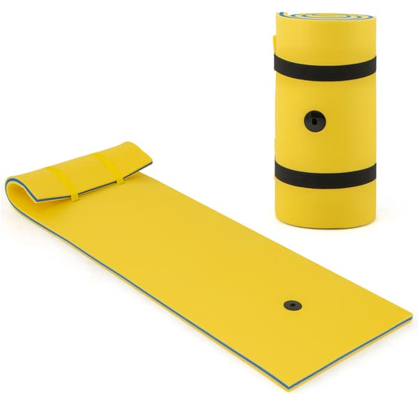 Flytande vattendyna, 225 x 61 cm, 3-lagers XPE-skum, Bungee Tether