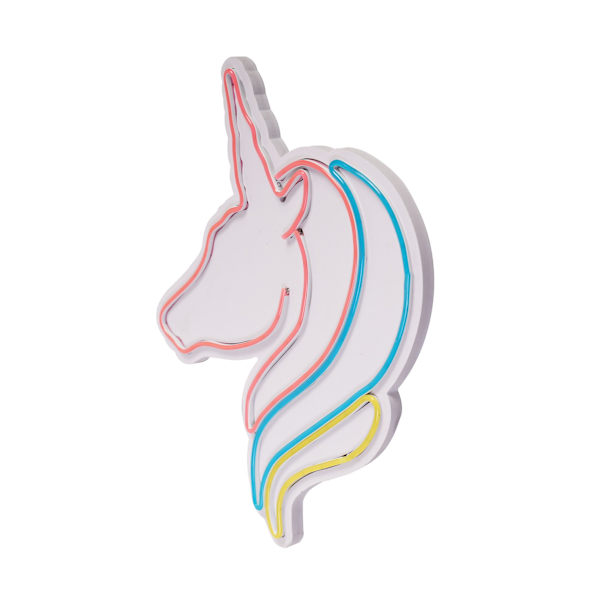 Dekorativ Plast Led Belysning Unicorn - Vit, Blå, Gul
