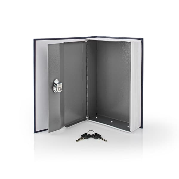 Valv | Bok Safe | Nyckelhål | Inomhus | Medium | innervolym: 1.6 l | 2 Nycklar Ingår | Blå / Silver