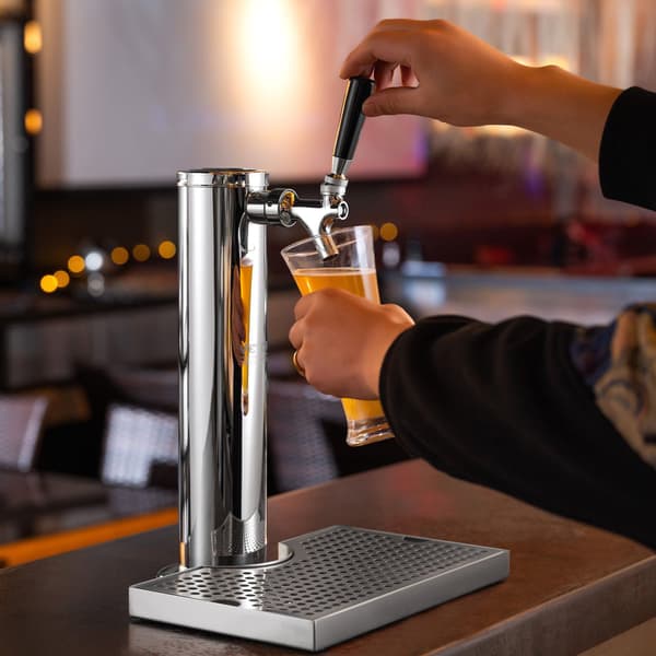 Enkeltapps rostfritt stål Kegerator-tornkit – regulator, S-koppling
