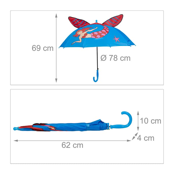 Sateenvarjo lapsille "Mermaid" Blue