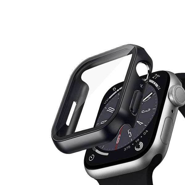 Crong Hybrid Watch Fodral - Fodral med glas för Apple Watch 44 mm (svart)